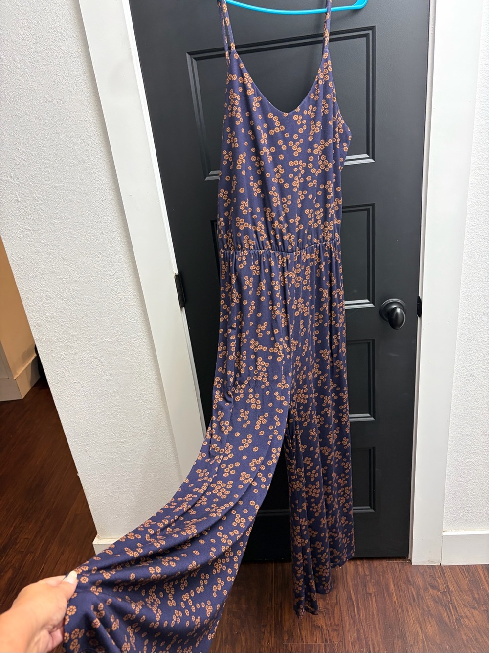 NWT Novella Royale Navy Floral Spaghetti-Strap Jumpsuit